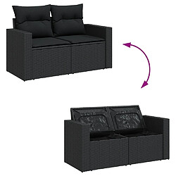 Avis Maison Chic Salon de jardin 10 pcs avec coussins, Ensemble Tables et chaises d'extérieur noir résine tressée -GKD635450