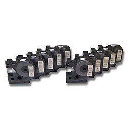 vhbw 10x cassette à bande cartouche 12mm noir sur blanc pour imprimante d´étiquette Dymo LabelManager 210D, 260P, 280 remplace Dymo D1, 45013. 