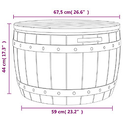 vidaXL Boîte de rangement de jardin 3 en 1 marron clair polypropylène pas cher