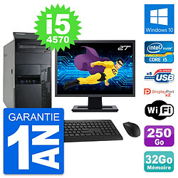 PC Tour Lenovo M93p Ecran 27" Core i5-4570 RAM 32Go Disque 250Go Windows 10 Wifi · Occasion 