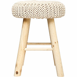 Atmosphera, Createur D'Interieur Tabouret assise tricot Suzette - H. 43 cm - Beige