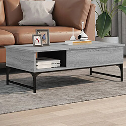 Maison Chic Table basse pour salon | Table à café sonoma gris 100x50x35 cm bois d'ingénierie et métal -GKD53325