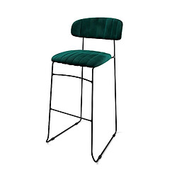 Materiel Chr Pro Tabouret de Bar Design Mundo Revêtement en Velours Ignifuge Vert - Veba