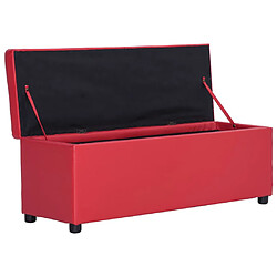 Acheter vidaXL Banc avec compartiment de rangement 116 cm Rouge Similicuir