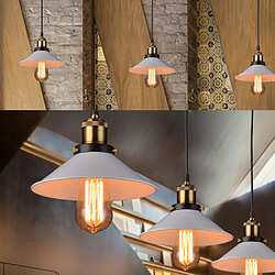 Avis Stoex Suspension Luminaire Industrielle Vintage en Métal Fer , Rétro Lustre Lampe Plafonnier Corde Ajustable pour Cuisine Salle à Manger Salon Bar, Blanc