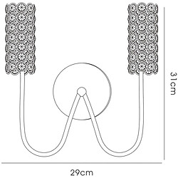 Avis Luminaire Center Applique murale Martina 2 Ampoules chrome poli/cristal