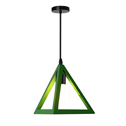 Stoex Suspension Luminaire Industrielle Contemporain, Lustre Abat-Jour Plafonnier en Métal Fer Cage E27 (Vert)