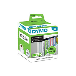 Rouleau d'Étiquettes Dymo 99019 59 x 190 mm LabelWriter™ Blanc Noir (6 Unités)