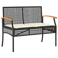 Avis vidaXL Salon de jardin 4 pcs avec coussins Noir Résine tressée