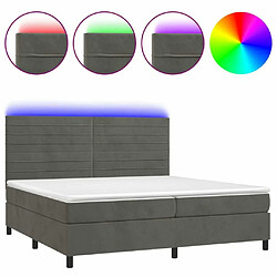 Sommier à lattes LED,Cadre à lattes de lit avec matelas pour Adulte Gris foncé 200x200 cm -MN54823