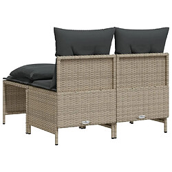 Acheter vidaXL Salon de jardin 4 pcs avec coussins gris clair résine tressée