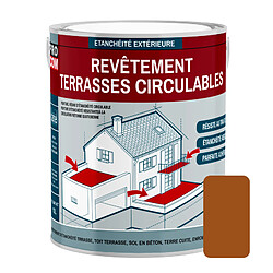 PRO COM Peinture, résine d'étanchéité imperméabilisation terrasse circulable, balcon, sols extérieurs, béton, plusieurs coloris PROCOM-2.5 litres-Terre cuite