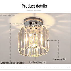 Acheter Universal Lampe petite lumière de plafond en cristal panneau d'ombrage lustre moderne LED pendentif pince