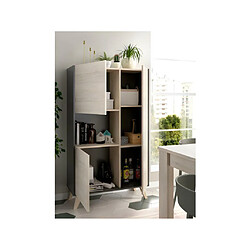 Vente-Unique Buffet haut KOLYMA - 3 portes & 1 niche - Coloris : Chêne & Anthracite