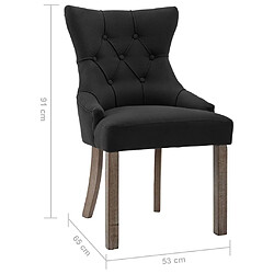 vidaXL Chaises à manger lot de 2 noir tissu pas cher