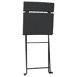 Maison Chic Lot de 4 Chaises de bistrot pliantes Noir Résine tressée et acier -GKD70137 pas cher