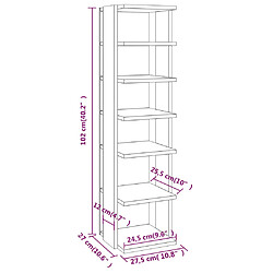 vidaXL Étagère à chaussures Sonoma gris 27,5x27x102 cm Bois ingénierie pas cher