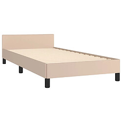 Maison Chic Cadre/structure de lit avec tête de lit pour adulte - Lit Moderne Chambre Cappuccino 80x200 cm Similicuir -MN53430 pas cher