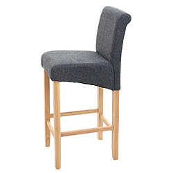 Avis Mendler Tabouret de bar HWC-C33, tabouret de comptoir, bois ~ gris foncé, pieds clairs, tissu/textile