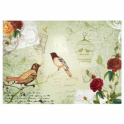 Paris Prix Papier Peint Vintage Birds 105 x 150 cm