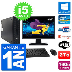 PC HP 600 G1 SFF Ecran 22" Intel i5-4570 RAM 16Go Disque Dur 2To Windows 10 Wifi · Occasion 