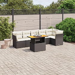 Maison Chic Ensemble Tables et chaises d'extérieur 7pcs avec coussins,Salon de jardin noir résine tressée -GKD698551