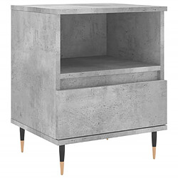 Maison Chic Table de chevet,Table de Nuit,Meuble de Rangement gris béton 40x35x50 cm bois d’ingénierie