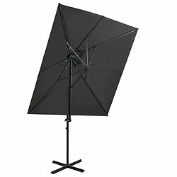 Maison Chic Parasol Jardin | Parasol déporté à double toit Anthracite 250x250 cm - GKD50312