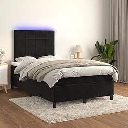 vidaXL Sommier à lattes de lit matelas et LED Noir 120x200 cm Velours 