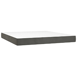 Acheter vidaXL Sommier à lattes de lit et matelas Gris foncé 160x200cm Velours