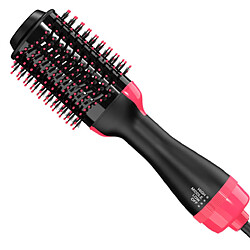 Chrono Brosse sèche-cheveux, brosse à air chaud, sèche-cheveux coiffant multifonctionnel, peigne à friser à ions négatifs, fer à friser, fer à lisser, peigne à air chaud(Rose) 