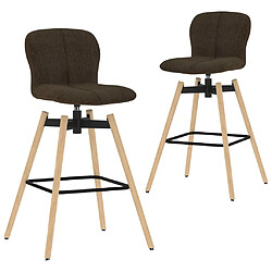 vidaXL Chaises pivotantes de bar lot de 2 marron tissu 