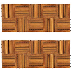 vidaXL Tuiles de terrasse modèle vertical 30 x 30 cm acacia 20 pcs