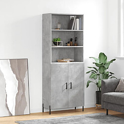 Maison Chic Buffet,Meuble de Rangement,commode pour salon,Cuisine Gris béton 69,5x34x180 cm Bois d'ingénierie -MN79591