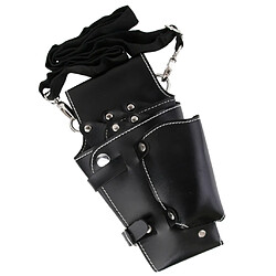 Ciseaux Sac Etui Pochette de Ciseaux Sac de Salon de Coiffure en Cuir Artificiel Noir