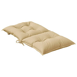 Acheter vidaXL Coussins de chaise à dossier bas lot de 6 beige mélangé tissu