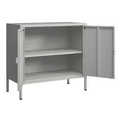 Avis Helloshop26 Armoire de bureau casier de bureau meuble de rangement pour salon bureau chambre atelier acier 75 x 80 x 40 cm gris clair 03_0006320