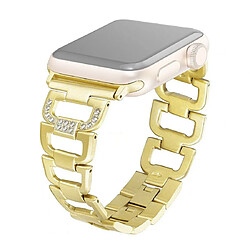 Wewoo Bracelet de montre en acier inoxydable serti de diamants pour Apple Watch séries 5 et 4 40 mm / 3 et 2 et 1 38 mm or 