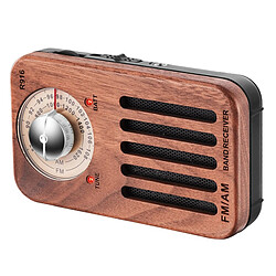 Universal Radio portable AM/FM, radio de poche en bois de cerisier rétro avec réception optimale, casque Jack, 2 piles AA | 