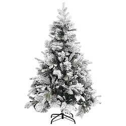 vidaXL Sapin de Noël à flocons de neige et pommes de pin 150 cm PVC/PE