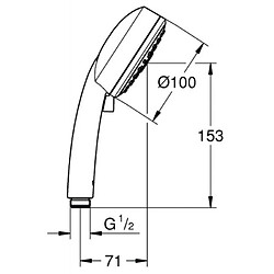 Grohe Douchette à main Tempesta Cosmopolitan Ø 100 Ecojoy 3 jets - débit limité à 8 l/min