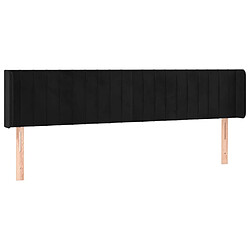 Maison Chic Tête de lit scandinave avec oreilles,meuble de chambre Noir 163x16x78/88 cm Velours -MN23793