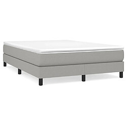 vidaXL Sommier à lattes de lit avec matelas Gris clair 140x190cm Tissu