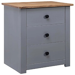 Maison Chic Table de chevet Table de Nuit Meuble de Rangement Gris 46x40x57 cm Pin Gamme Panama 