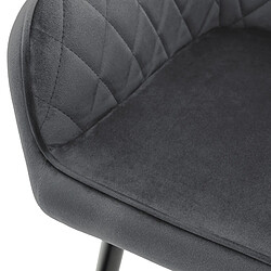 Chaise de salle à manger 2 pièces Anthracite Housse en velours avec pieds en métal, matériel de montage inclus ML-Design pas cher