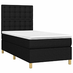 Avis Sommier à lattes,Cadre à lattes de lit et matelas et LED pour Adulte Noir 100x200 cm Tissu -MN67391