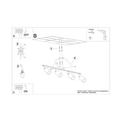 Sollux Spot de Plafond Moderne Barre Blanc 4x GU10 pas cher