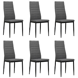 vidaXL Chaises à manger lot de 6 gris clair tissu