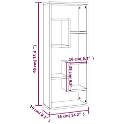 vidaXL Étagère murale Chêne fumé 36x16x90 cm Bois d'ingénierie pas cher