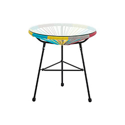 Vente-Unique Table de jardin en fils de résine tressés - Multicolore - ALIOS III de MYLIA 